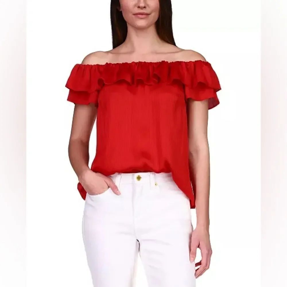 MICHAEL MICHAEL KORS Ruffled Off-the-Shoulder Top